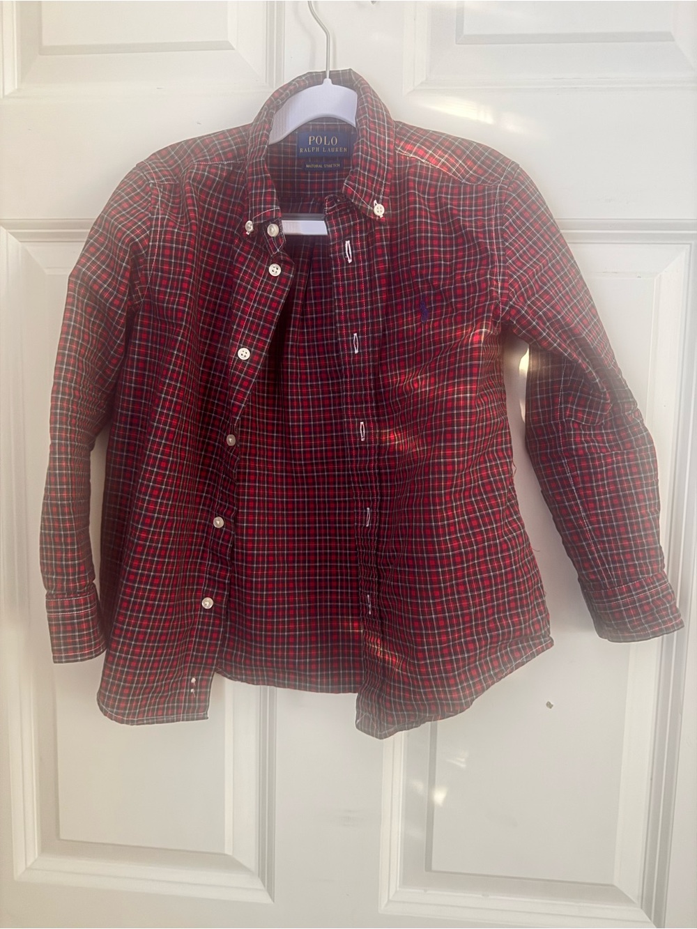 Ralph Lauren Red and Green Plaid Button-Down Shirt